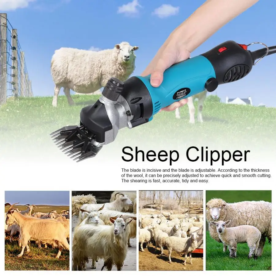 Grooming Scissors Set Portable Electric Sheep Clipper Wool Shearing Shears with Speed Adjustment Straight Curved Tools