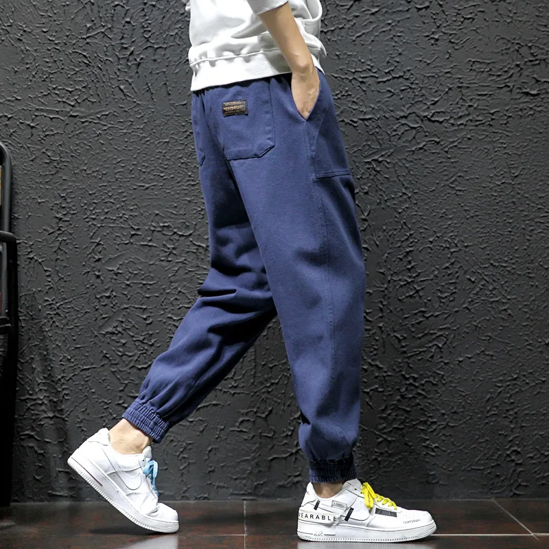 

Large Size 2019 Autumn And Winter New Tile Wall Japanese-style Origional Large Size Men's Loose-Fit Beam Leg Solid Color Casual