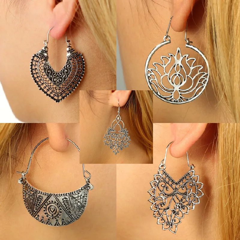 

Women's National Silver Pendant Earrings 2019 Fashion Wedding Engagement Party Earrings Jewelry Accessories Q5D245