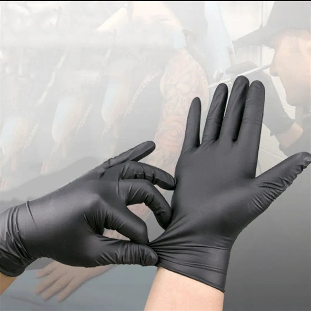 100 шт черные нитриловые одноразовые перчатки для ухода за кожей, перчатки без латекса, лабораторные перчатки, медицинские тату# G2