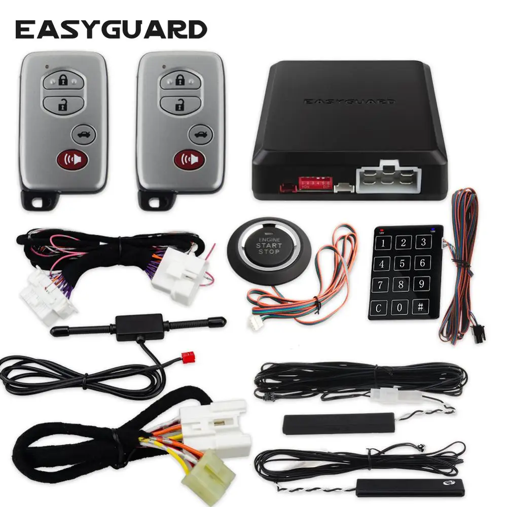 EASYGUARD plug and play может комплект шин, пригодный для toyota keyless start stop pke автомобильная система безопасности дистанционный стартовый комплект для легкой установки