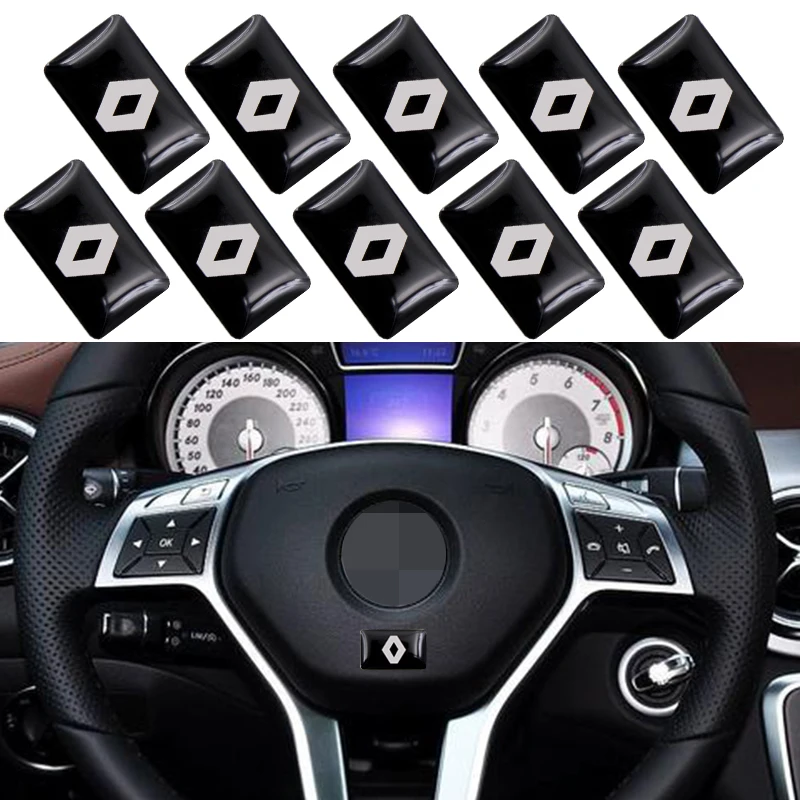 

10/50pcs Car Styling Steering Wheel Small Decorative Badge Hub Caps Steering Wheel Holster For Renault Duster Megane Car Sticker