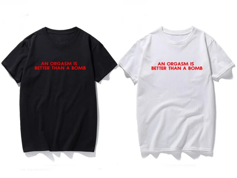 Friends Cotton TV Show AN ORGASM IS BETTER THAN A BOMB Printed Casual T-shirts Cosplay Clothes Summer Shirt Halloween Gifts New |