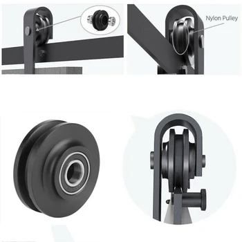 

2x Grinding Spraying Barn Wheel Black Closet Hardware Kit Roller Cabinet Pulley