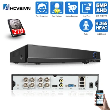 

5 in 1 4 channel 8CH Security CCTV DVR AHD 5MP 4MP 3MP 1080P H.265 Hybrid Video Recorder for AHD TVI CVI Analog IP Camera 4ch