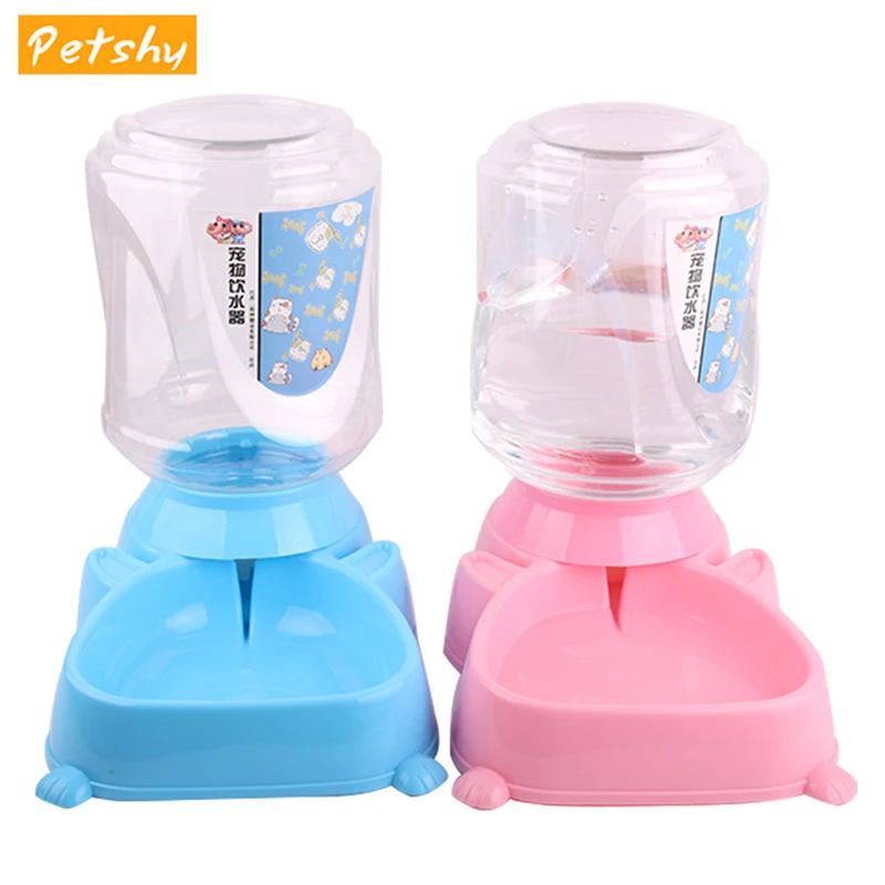 

Petshy Plastic Pet Water Bottle Bowl Cats Dog Automatic Water Drinking Feeder Puppy Cat Water Fountain Dispenser Pet Drinker