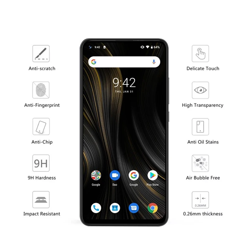 2.5D 9H закаленное стекло для UMIDIGI power 3 Защитное стекло для экрана для UMIDIGI power 3 Защитная пленка 6,5" Взрывозащищенная