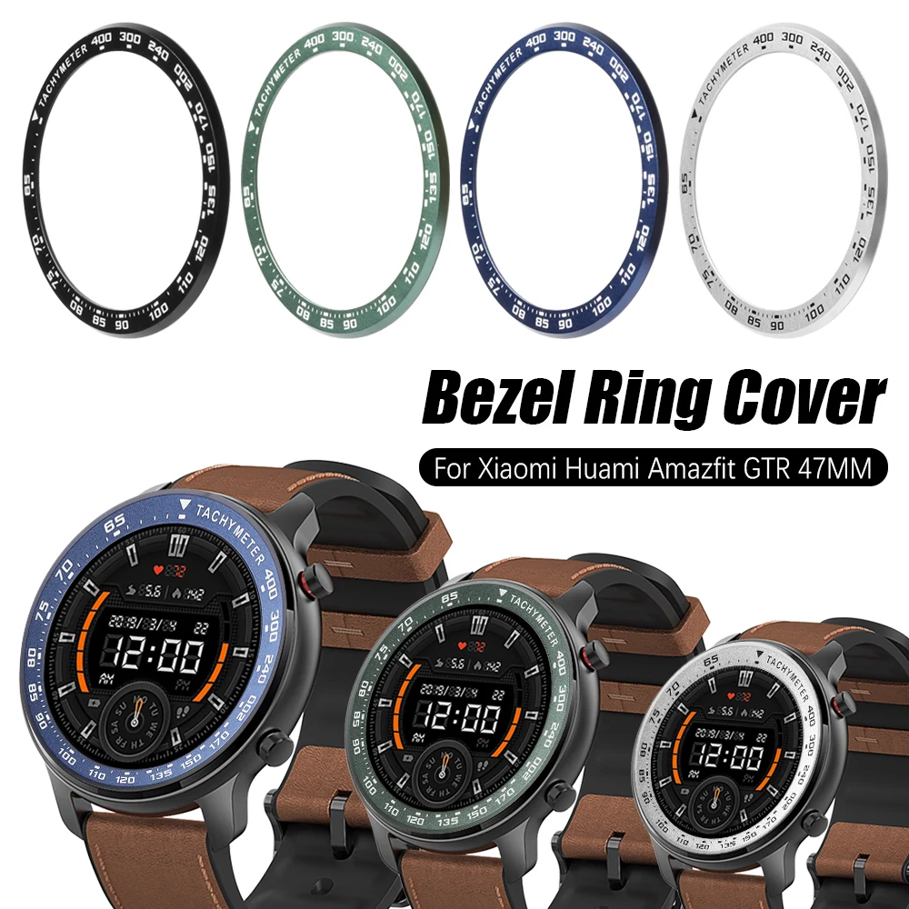 Metal-Outer-Edge-Protective-Cover-For-Xiaomi-Amazfit-GTR-Bezel-Ring-Dial-Scale-Speed-Tachymeter-Frame