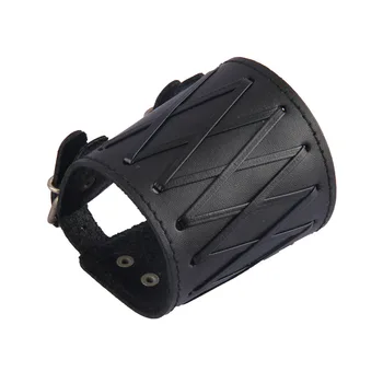 

Vintage Wide version double woven bracelet men bangles for mens Cowhide Braided Multi Layer Wrap man