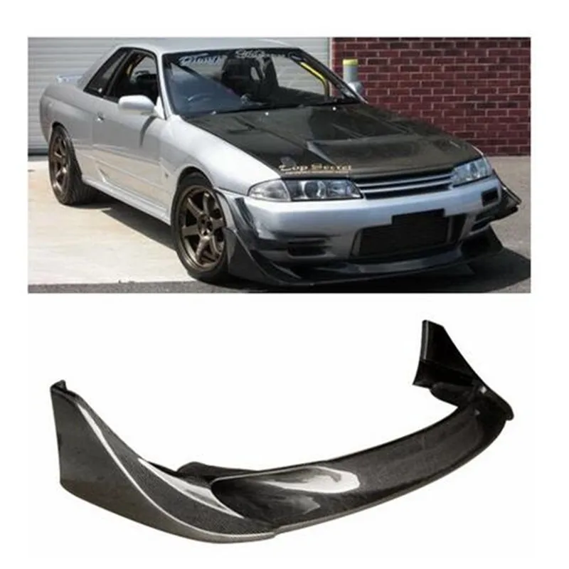 TBO Style Carbon Fiber Front Bumper Lip For Skyline R32 GTR (fit on