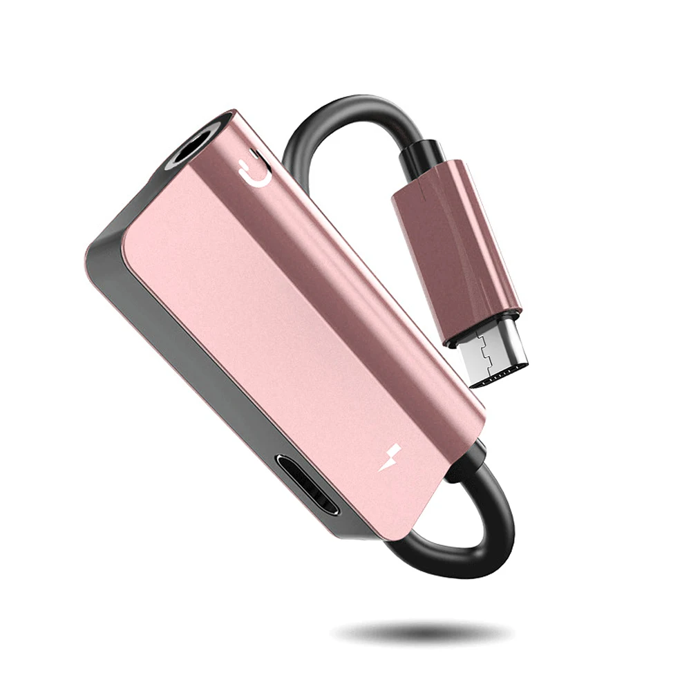 Pink 2 в 1 USB C адаптер для наушников типа C+ 3,5 мм разъем аудио USB C кабель адаптер конвертер Android телефон для huawei P20(N0820 - Цвет: Pink