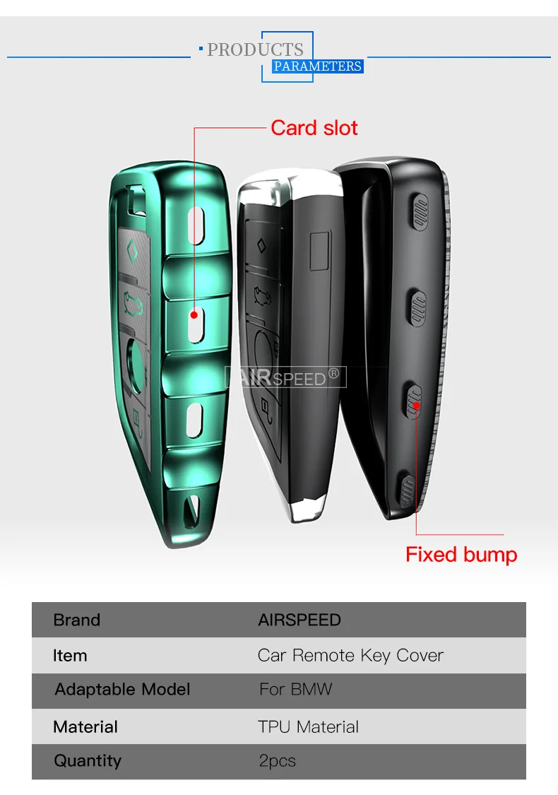 AIRSPEED ТПУ карбоновый чехол для автомобильных ключей, защитный чехол для ключей BMW X5 F15 X6 F16 F39 F48 G01 G02 G30, аксессуары