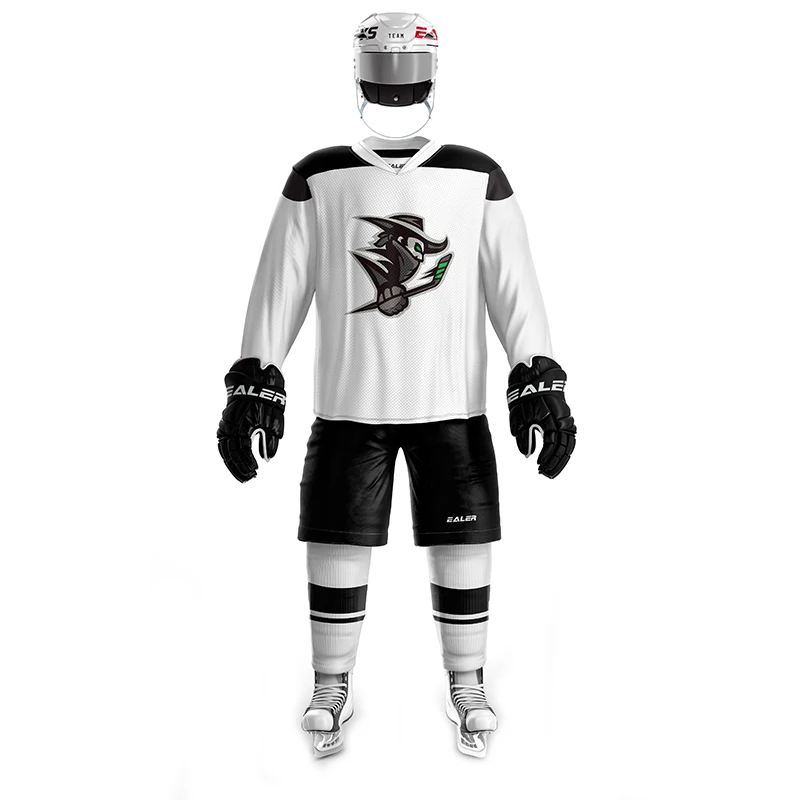 EALER винтажные хоккейные майки с принтом логотипа рыцаря дешевые высокое качество H6100-4 белый набор