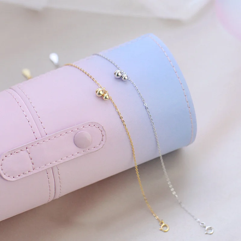 TrustDavis Real 925 Sterling Silver Fashion Minimalist Sweet Beads Anklets For Women Wedding Birthday Present Jewelry DB1405 anklet bracelets silver anklets