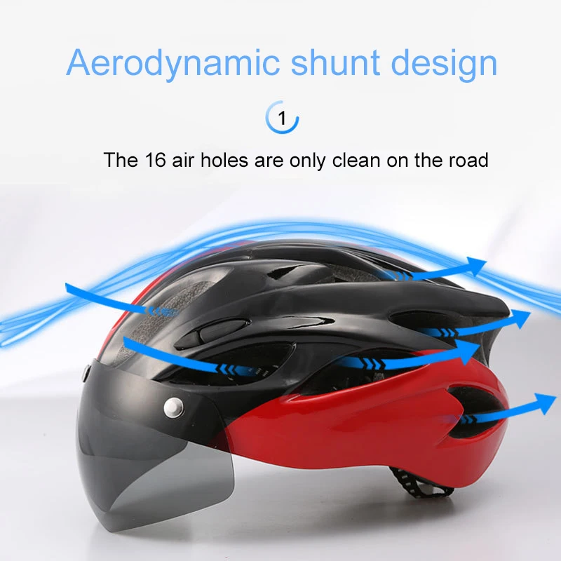 Ultralight Cycling Helmet With Removable Visor Goggles Bike Taillight