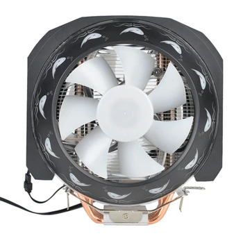 

ligent Temperature Control 4 Copper Tube CPU Radiator RGB Dual Fan Computer Mainframe Case Hf-662 Cooling Fan