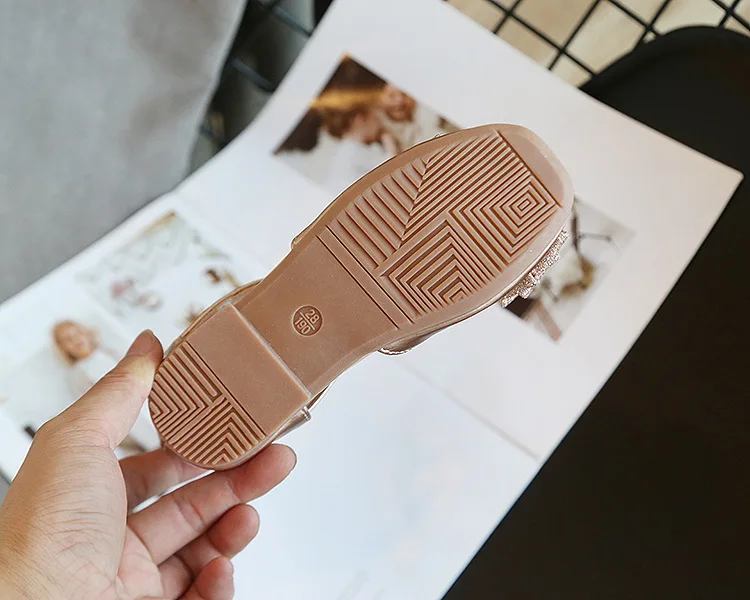 ULKNN Girls Kid Casual Flat Shoes Summer Girl Fashion Princess Sandals Adorable Bow Ballerina Slip-on Baby Student Sandals