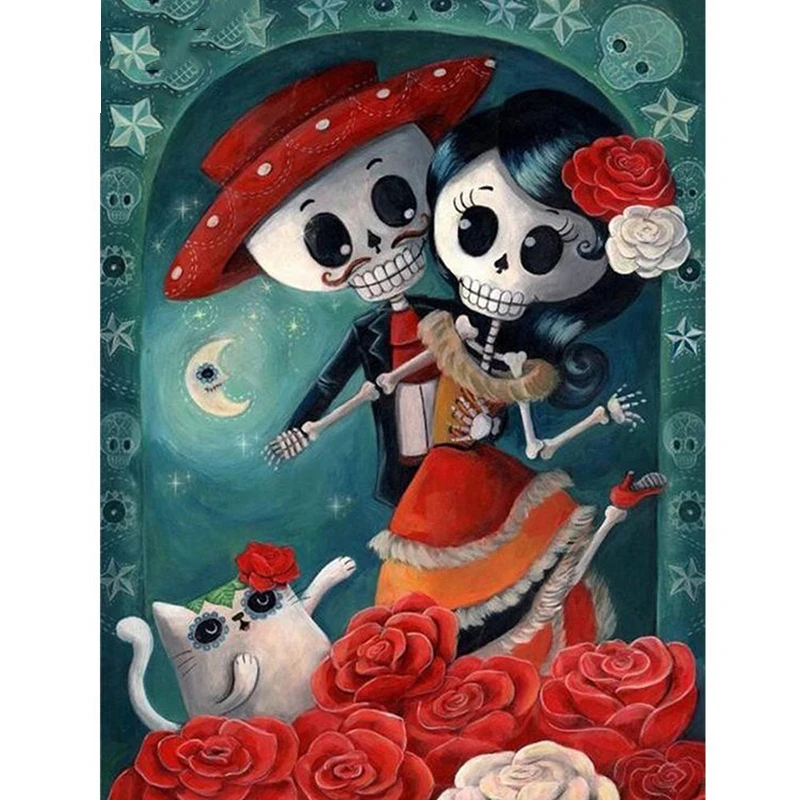 HUACAN-Full-Drill-Square-5D-DIY-Diamond-Painting-Cartoon-Cute-Boy-And-Girl-Diamond-Embroidery-Picture