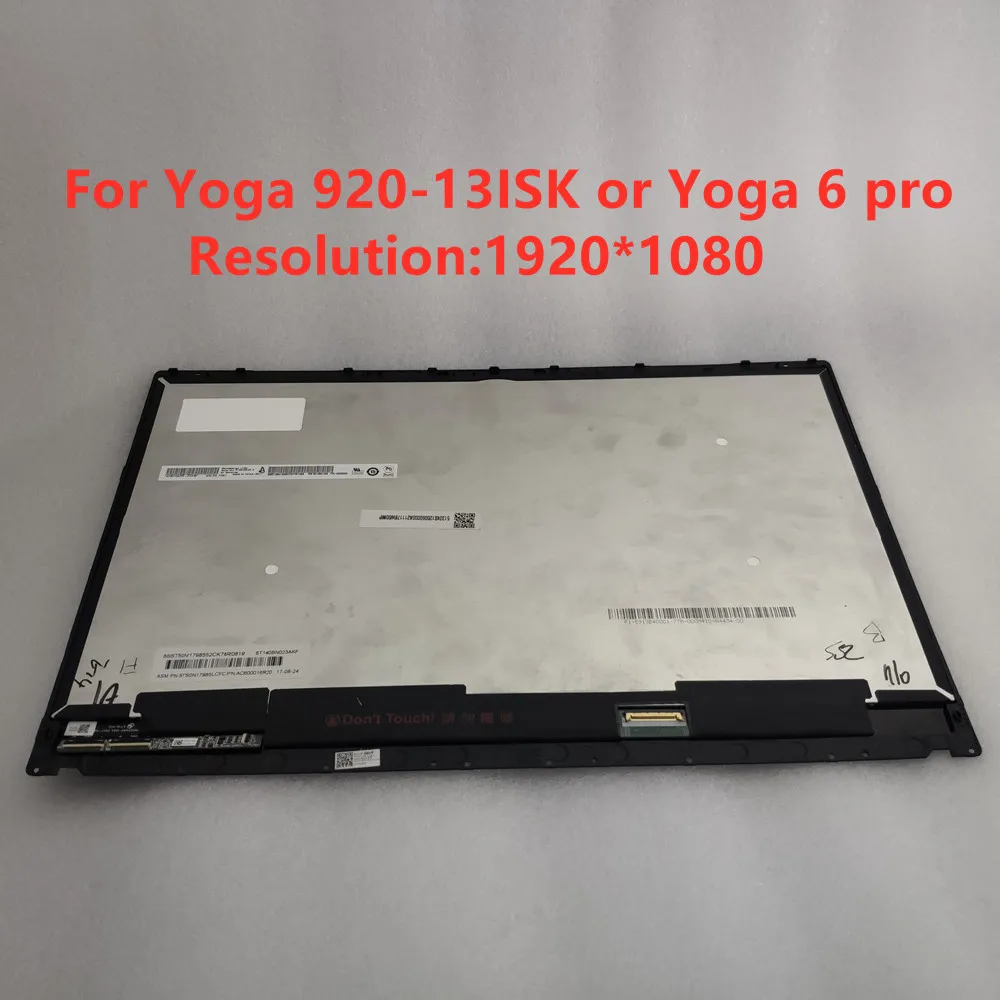 

ЖК-дисплей 13,9 "FHD 1920*1080 в сборе B139han03.0 5D10P54228 для Lenovo Yoga 920 13IKB Yoga 6pro, сенсорный экран