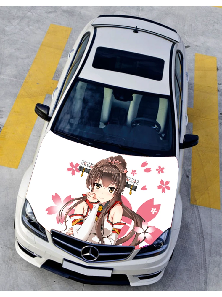 Kantai Collection аниме Itasha капот винил Стикеры s Ямато крышка двигателя наклейки Стикеры на автомобиле глянцевая пленка авто аксессуары