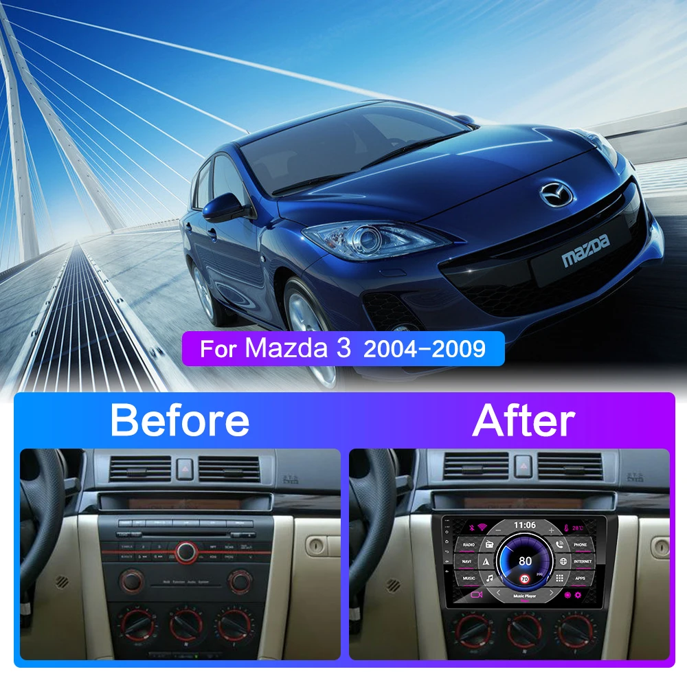 Для Mazda 3 2004 2013 maxx axela android 9 0 автомобильный DVD GPS Радио стерео 1G 16G WIFI бесплатная