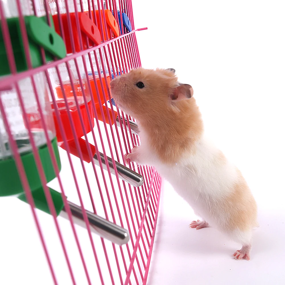 

125ml Pet Cage Hanging Plastic Guinea Pig Squirrel Rabbit Hamster Water Drinking Bottle Dispenser Feeder