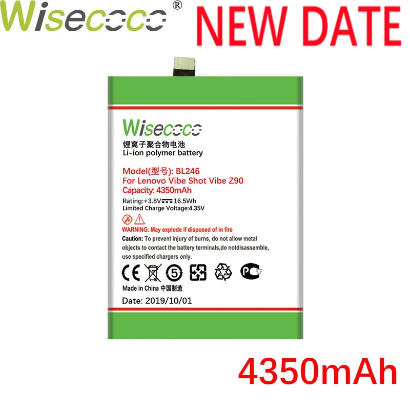 Wisecoco BL246 4350 мАч аккумулятор для lenovo Vibe Shot Vibe Max Z90 Z90-3 Z90-7 z90a40 телефон высокого качества+ номер отслеживания