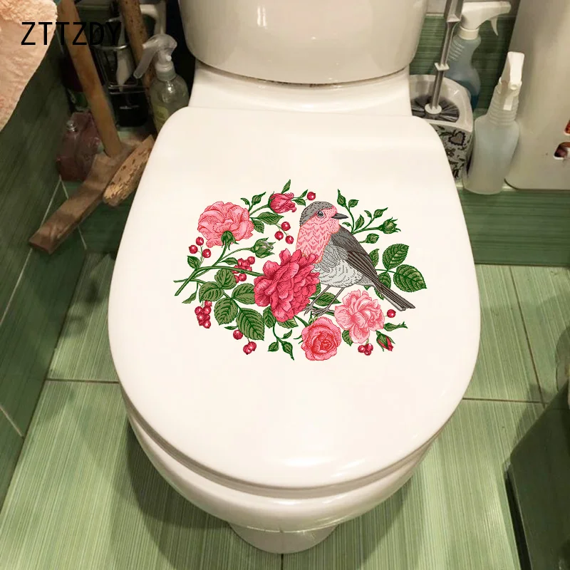 ZTTZDY 25 × 17 7 см милые розы и птицы винтажные наклейки на стену для дома спальни