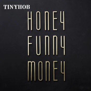 

Golden Brass Letters Wall Decoration / Door Plates Villa Hotel Sign Plates Dormitory Home