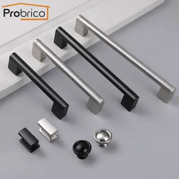 

Probrico Long Furniture Handles Pulls Nordic Black Cabinet Dresser Drawer Knobs Kitchen Door Wardrobe Bathroom Cupboard handles