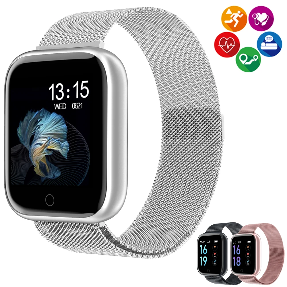 

Smart Watch T80 Sports Fashion Waterproof IP67 Fitness Tracker Heart Rate Monitor Blood Pressure Smart Watch IWO For IOS Android