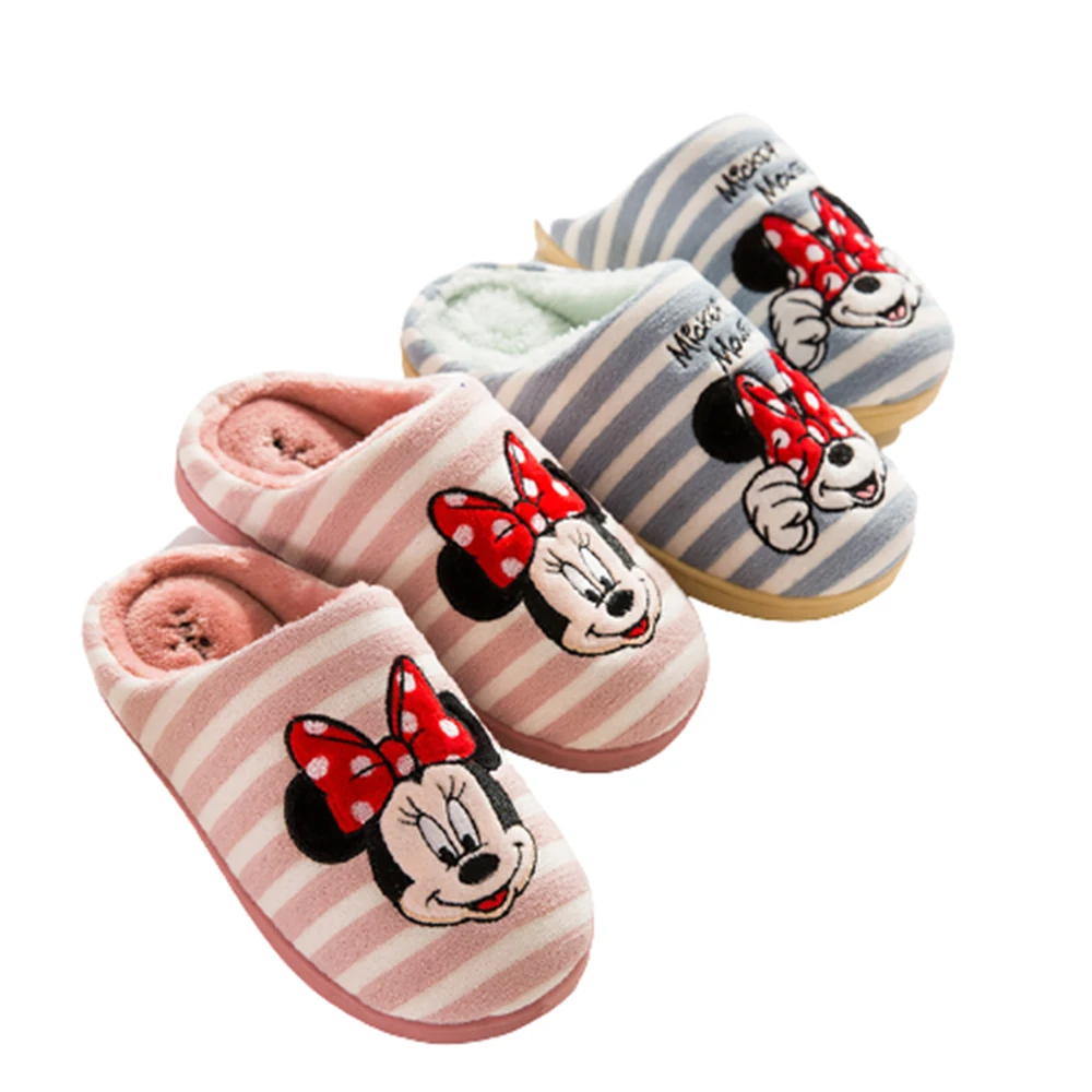 

Disney Children's Cotton-padded Slippers Cartoon Cute Girl Home With Male Baby Home Indoor Slippery Soft Bottom Warm Slippers