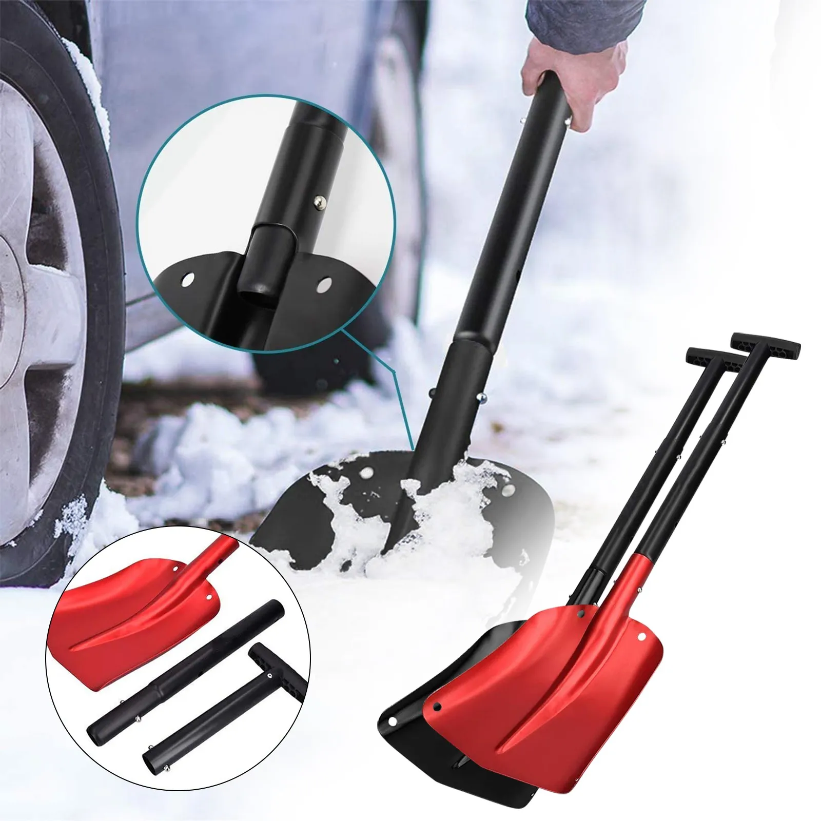 Retractable Outdoor Snow Shovel Foldable Adjustable Portable Compact Telescopic Snowboard Survival Tools | Дом и сад