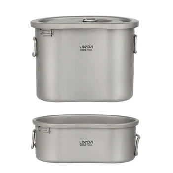 

Lixada Outdoor Camping Titanium Canteen Set 380ml 750ml Hanging Pot Home Picnic Backpacking camping equipment