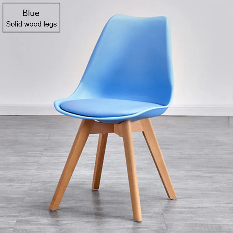 Скандинавские INS ткань PP пластиковый стул из твердой древесины обеденные стулья для столовой ресторанной мебели спальни туалетные обеденные стулья - Цвет: Синий