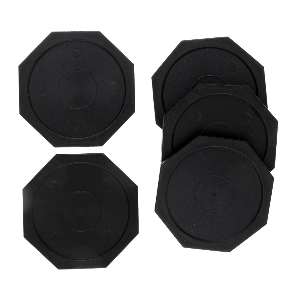 5pcs 63mm Black Air Hockey Octagon Pucks For Full Size Air Hockey Tables