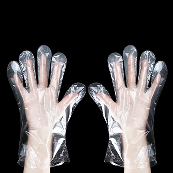 

100Pcs Disposable Gloves Transparent Clear Thicken Soft Flexible Comfortable Protective Gloves for Kitchen Cooking Cleaning