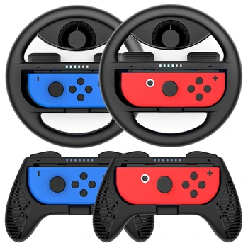 

4pcs Racing Steering Wheel For Nintend Switch Joycon Controller Handle Grips For Switch Games ABS Material accessories