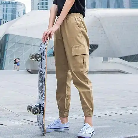 Pantalones Cargo De Talla Grande Para Mujer Solidos Sueltos