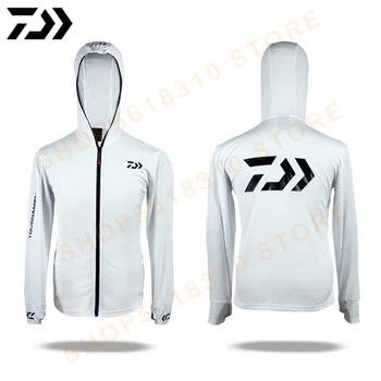 

2020 Summer Daiwa Hoodie For Men Breathable Sun Protection Anti-UV Outdoor Fishing Shirt Full Sleeve Quick Dry Sports Jackets
