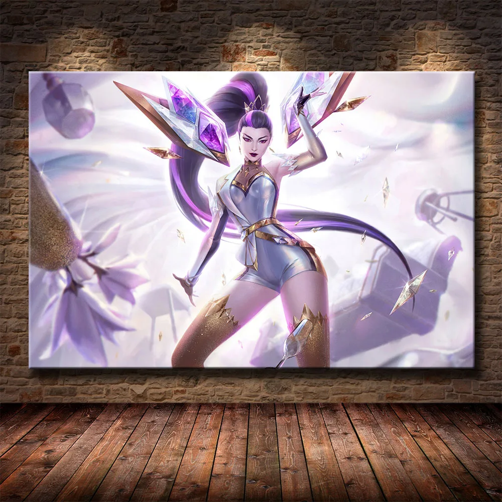 Классическая онлайн-игра Hero League KDa Skin Akali Kaisa evelрешению of Legends HD Печать на холсте