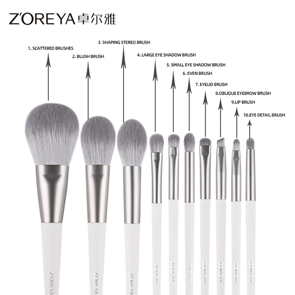 Лидер продаж универсальная искусственная щетка zoreya zhuo er ya 10 макияж для