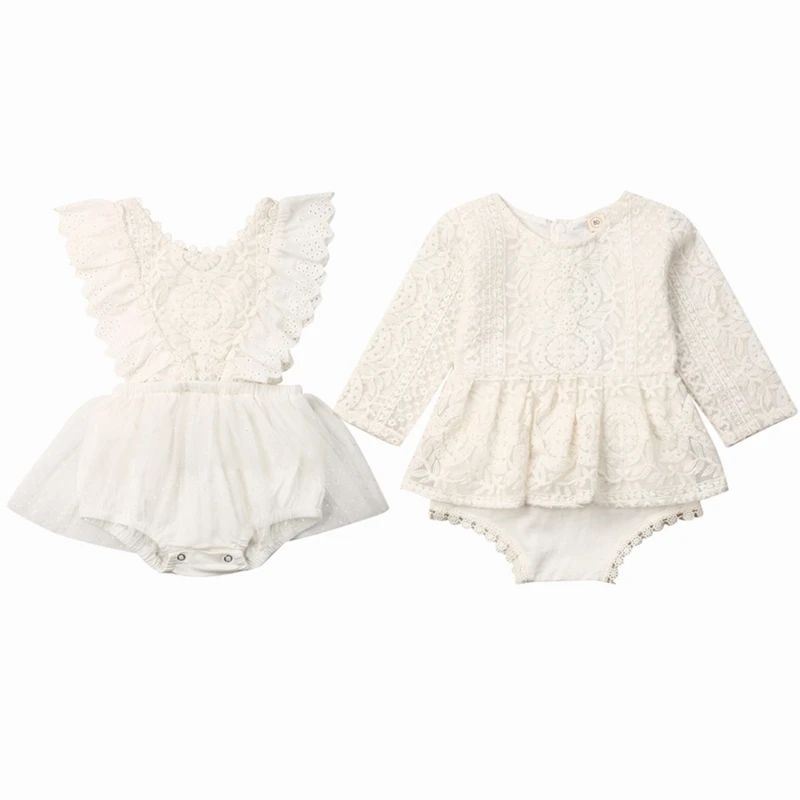 

Pudcoco US Stock 2 Styles 0-24M Newborn Baby Girl Flower Lace Romper Long Sleeve Off Shoulder Tutu Dress Summer Autumn Clothes