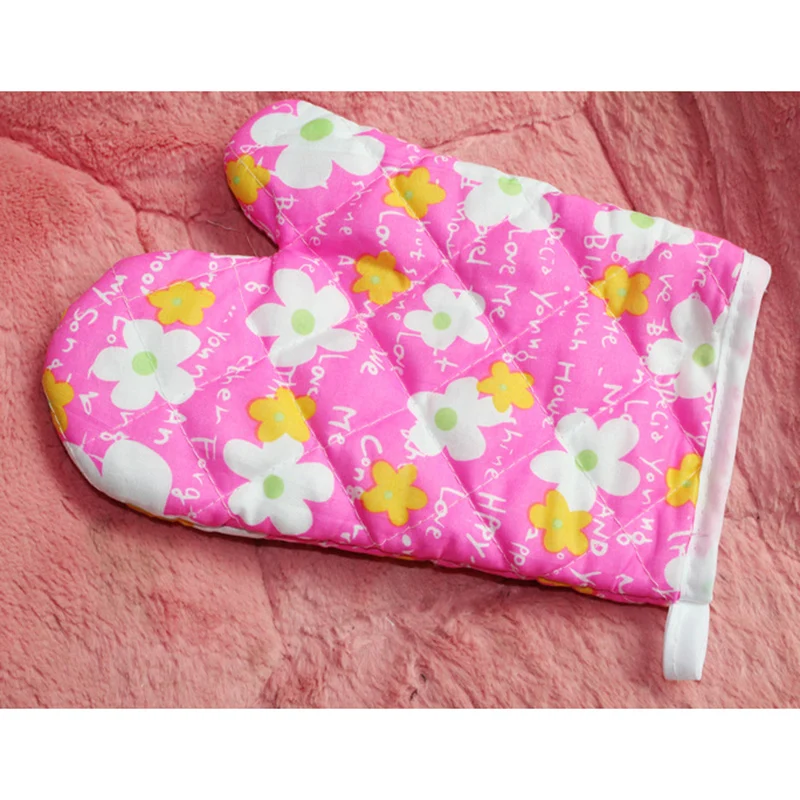 

1Pc Heat Resistant Cotton Blend Glove Heat Proof Hand Protector Microwave Oven Cooking Mitt Kitchen Baking Oven Mitts Gloves