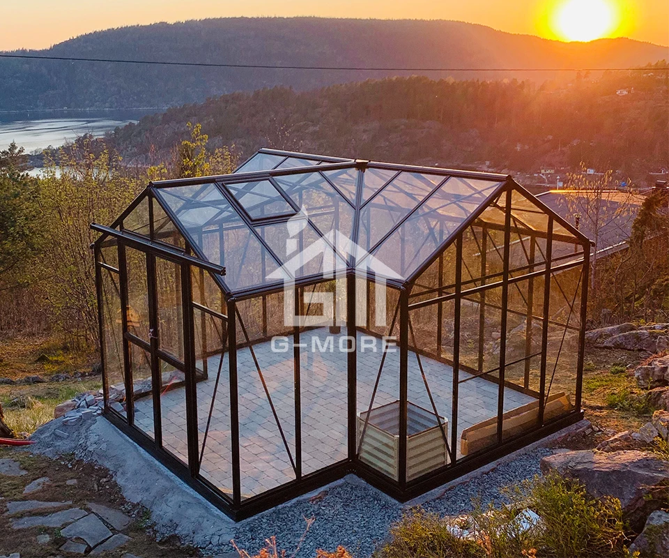 T образная алюминиевая рама зеленый дом открытый Orangery сад