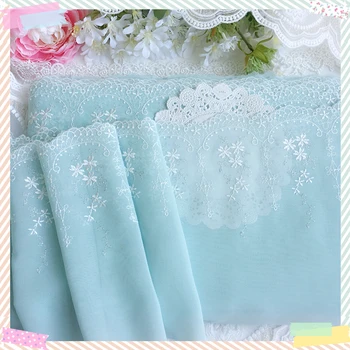 

1 Yard Mint Green Handmade DIY Guipure Embroidery Lace Trim Tail Lace Fabric Garment Accessories 14cm