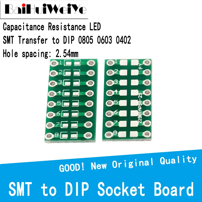 Double Side 0805 0603 0402 SMD SMT Transfer To DIP Capacitance Resistance LED Adapter Transfer Plate PCB Printed Circuit Board 35pcs pcb board smd to dip adapter converter plate sop8 msop10 sop14 sop16 sop20 sop24 sop28 7value 5pcs 35pcs