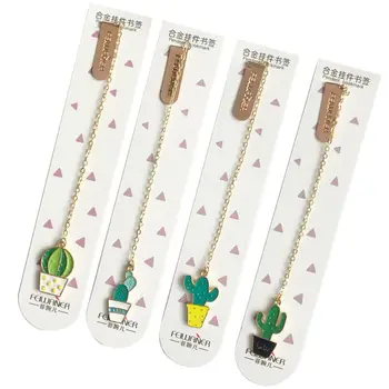 

Cactus Bookmarks for Books Stationery Teacher Gift Novelty Cute Metal Bookmark Cartoon Book Markers School office Stationery