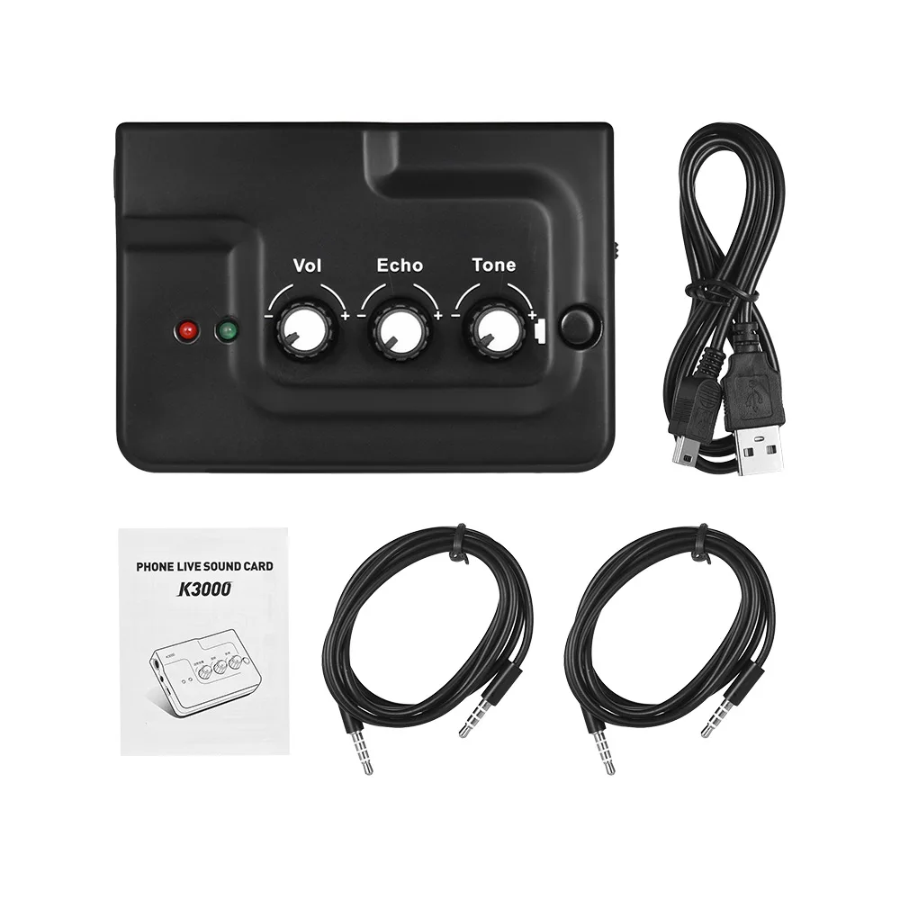 

External Audio Mixing Sound Card Audio Interface Network Online Singing Device Built-in Rechargeable Battery