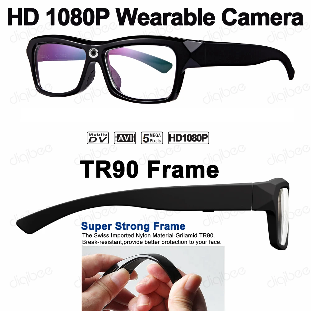 Уличные очки с оправой TR90 умные HD 1080P мини камерой Автомобильный